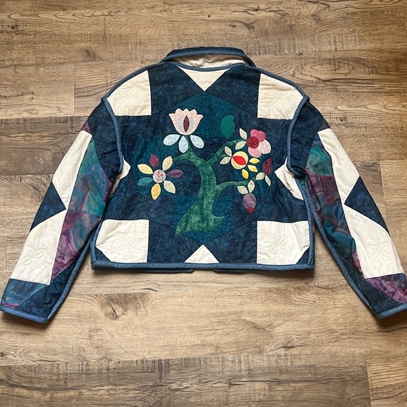 One of a Kind Hey Johanna Flower Quilt Jacket - Picture 2 of 10